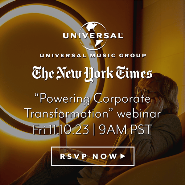 4. Join the conversation 11/10 - Universal, NYT, Leaderology on Powering Corporate Transformation